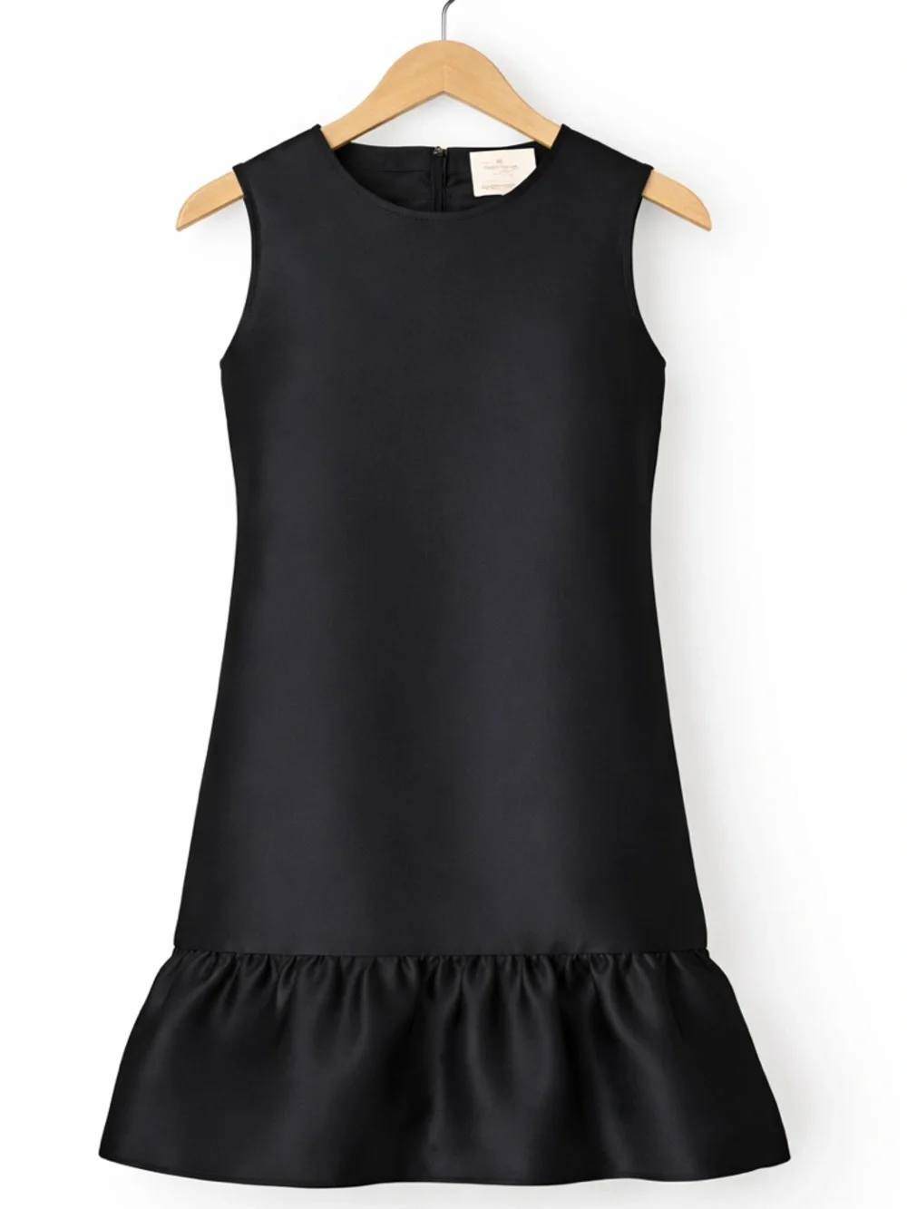 Kate Spade Black Structured Drop Waist‎ Dress Ruffle Hem Mini NWOT LBD